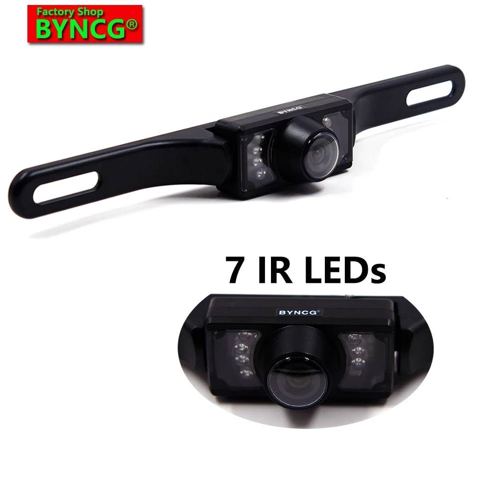 

BYNCG Factory selling 7 IR LEDs Wide Viewing Angle Waterproof Reversing Backup Camera 7 IR LEDs Night Car Rear View Camera