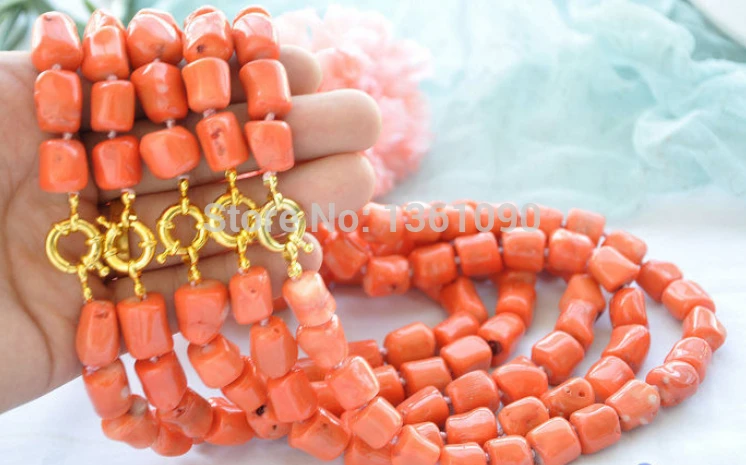 

00437 wholesale 18" 16mm original baroque cylinder pink coral necklace 5pcs