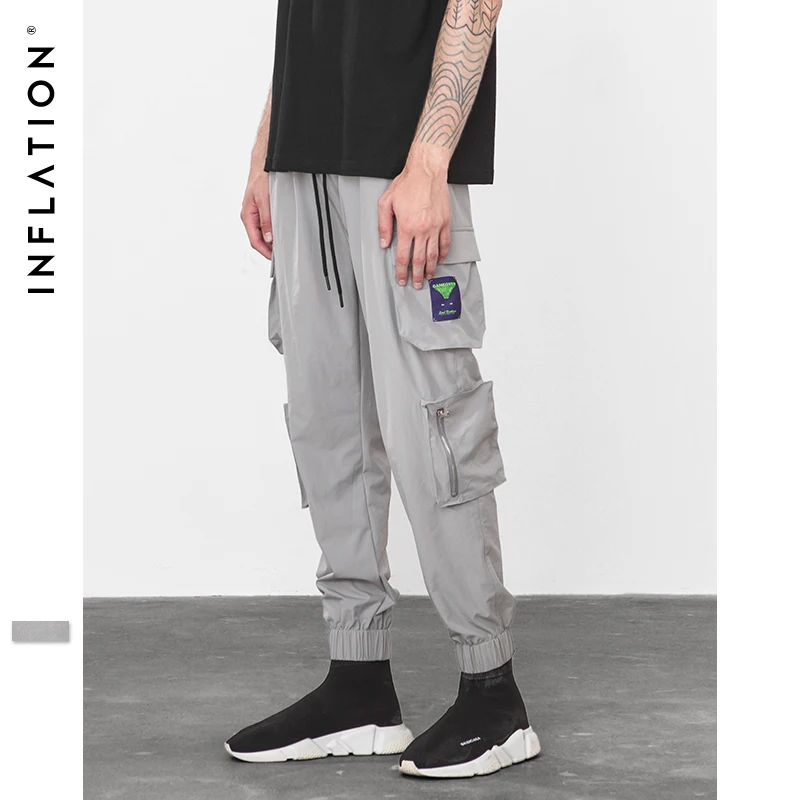 التضخم الحريم السراويل الترنك الهيب هوب عارضة الشارع الشهير Sweatpants سراويل تقليدية رمادي السراويل مرونة الخصر السراويل البضائع 8856 W