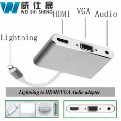 Высокое качество HDTV OTG кабель для Lightning-HDMI VGA AV аудио Vidio адаптер для iPhone X 8 7 6 Plus для iPad Air/Mini/Pro