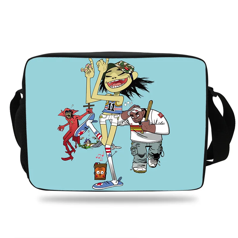Детская школьная сумка-мессенджер Gorillaz с принтом аниме для мальчиков и