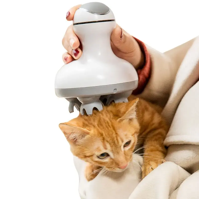 Электрический автоматический массажер для кожи головы для кошек, заряжаемый от USB, массажный инструмент для кошек, Интерактивная игрушка для снятия стресса для собак, водонепроницаемая игрушка