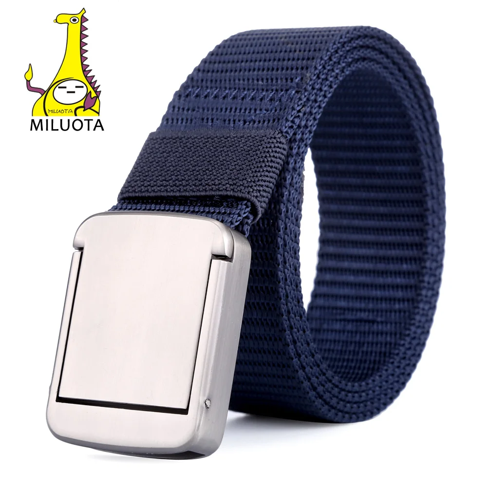 

[MILUOTA] 2018 Military Equipment Tactical Belt Men Metal Buckle Thicken Canvas Belts for Men Waistband MU070