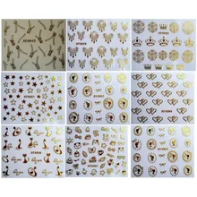 Лучшие продажи 1 лист моды красоты Логотип 3D DIY Дизайн ногтей для декора наклейки маникюрные Наклейки Инструменты для дизайна ногтей