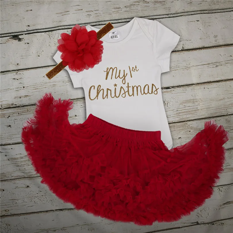 IEFiEL/Новогодняя одежда для новорожденных; комбинезон с цветочным принтом; Многослойная юбка с эластичным поясом и юбкой-пачкой