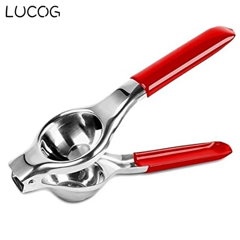 

LUCOG Stainless Steel Manual Premium Quality Metal Lemon Lime Squeezer Citrus Press Juicer with Silicone Handles