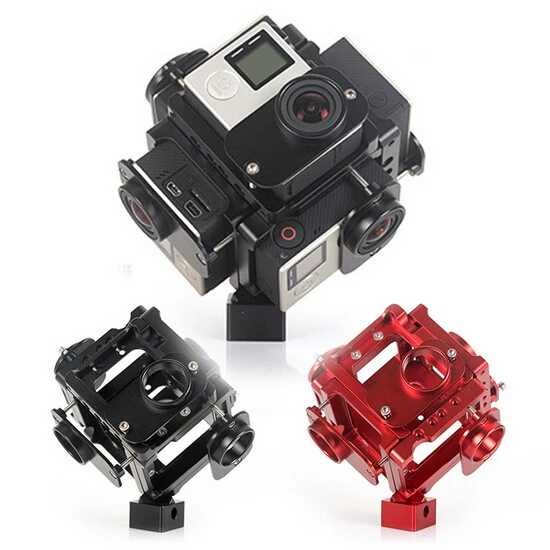 

2017 360/720 Degree VR Full frame shoot FPV Panoram Imaging Video Recorder 6pcs gopro camera holder cage for gopro hero 4/3/3+