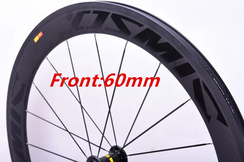 Excellent 60 + 88mm Road bike carbon bike wheels 700C 23mm width riveter tubular cycling road bicycle Wheelset carbon with basalt brake 2