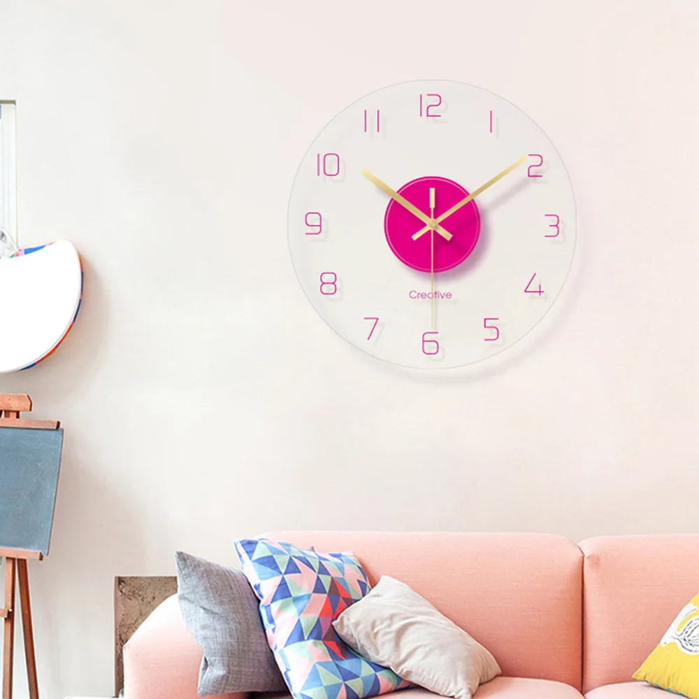 1 PcsNordic художественные немые настенные часы для домашнего декора 12 дюймов современные минималистичные настенные часы простые декоративные настенные часы