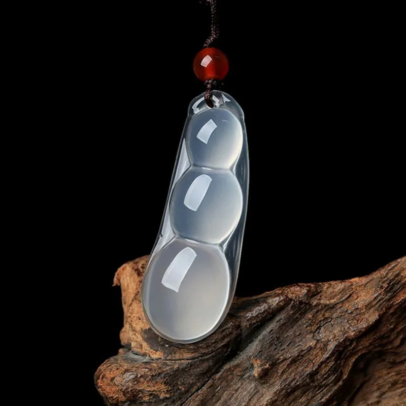Вид халцедона натуральный лед камень Стручковая фасоль кулоны с резиновыми