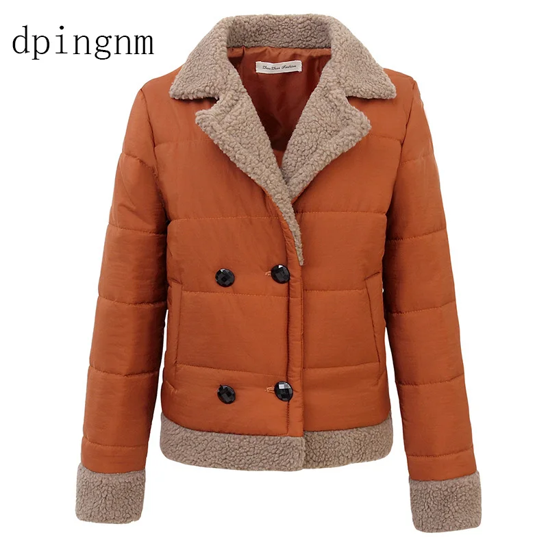 

Autumn 2019 New Parkas basic jackets Female Women Winter plus velvet lamb hooded Coats Cotton Winter Jacket Womens Outwear coat