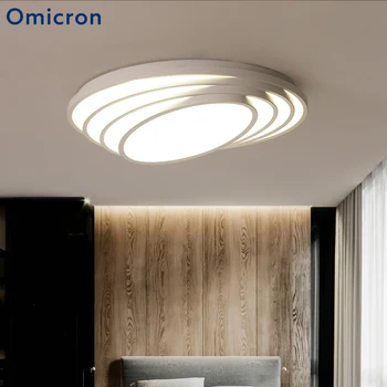 

Omicron Simple Modern LED Chandeliers Black and White Iron Lamp Indoor Lighting For Bedroom Living Room Home Decor Lights