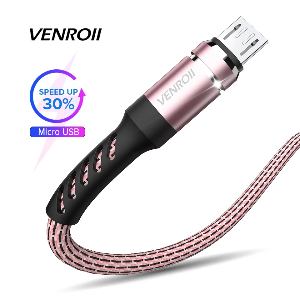 Venroii Xiaomi المصغّر usb كابل 1 M شاحن هاتف محمول يعمل بنظام تشغيل أندرويد شاحن بيانات سلك لسامسونج J5 S7 هواوي الشرف 7 Redmi ملاحظة 5 USB Kable