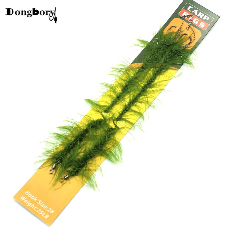 2PCS/Pack Carp Fishing Hook Link Ready Made Hair Rig Weed Line Chod Ronnie Combi Rig Accessories Terminal Tackle 2 4 6 8