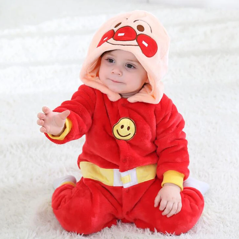 Flannel Baby Anpanman Kigurumi Pajamas Clothing Newborn Animal Anime Infant Romper Onesie Cosplay Costume Outfit Hooded Jumpsuit Flannel Baby Anpanman Kigurumi Pajamas Clothing Newborn Animal Anime Infant Romper Onesie Cosplay Costume Outfit Hooded Jumpsuit