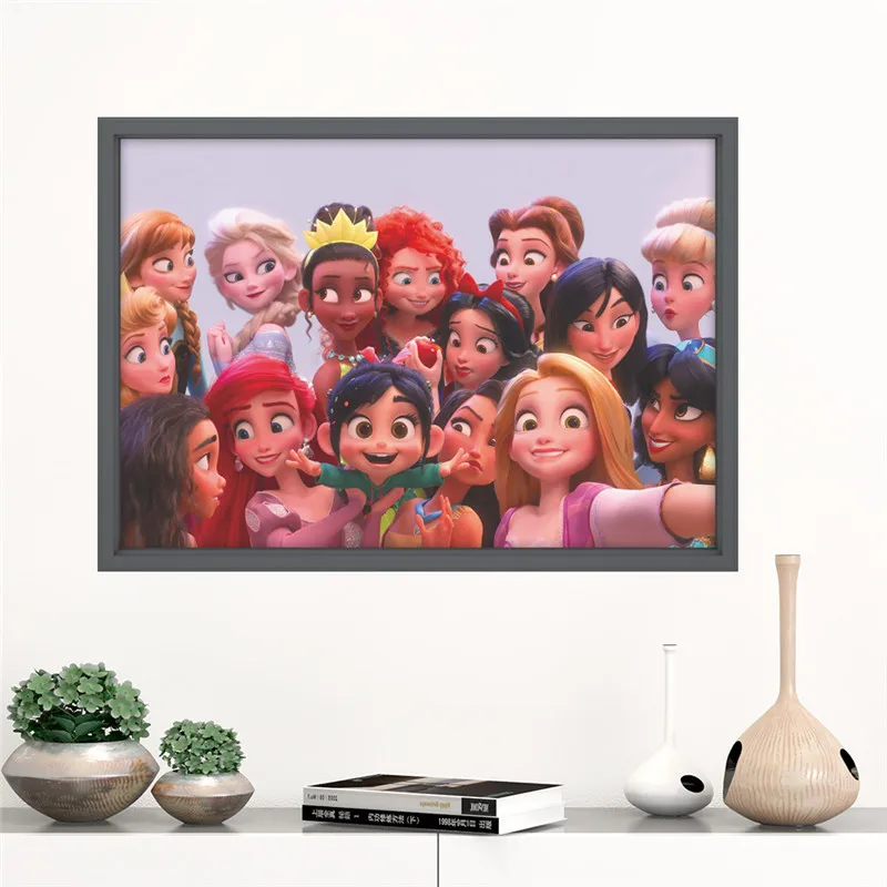 

Mulan Princess Anna 3d Window Wall Stickers Kids Room Home Decoration Movie Poster Cartoon Mural Art Decals