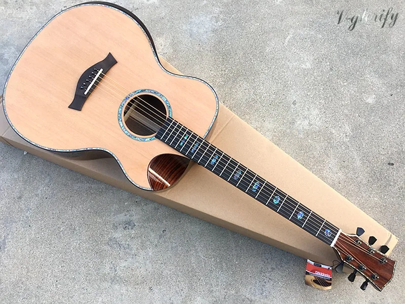 

40inch high grade red cedar top professional acoustic guitar with radian corner