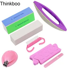 7 шт Nail Clipper Отшелушивающий педикюр пилинг Nail Clipper стопы Полировки Бар шлифования кутикул, пилка скрежет инструмент Рог щетка