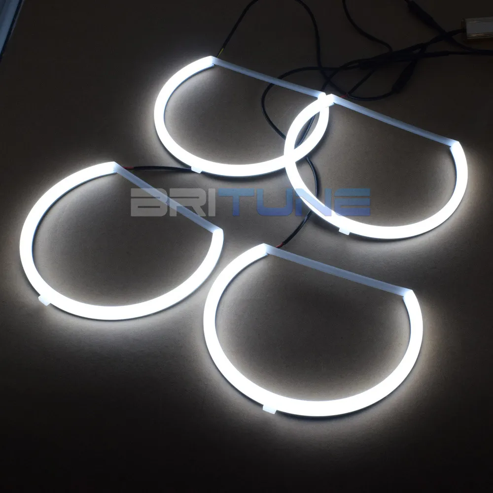 Автомобильный светодиодный светильник Britune angel eyes из хлопка с сигналом поворота, ходовой светильник Halo для Dodge Challenger 08-14, головной светильник, аксессуары для модификации - Цвет: Only White