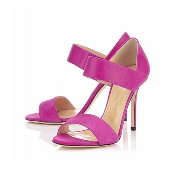 

Concise Flock Leather Women High Heels Shoes Open Toe Shallow Lady Party T Show Gladiators Summer Sandals Shoes TL-A0034