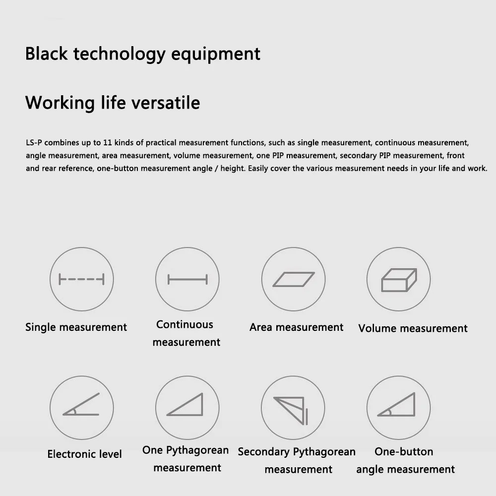 LS-P 40m Laser Distance Meter Area Volume Angle Pythagorean Laser Rangefinder High Precision Portable Laser Range Finder LS-P 40m Laser Distance Meter Area Volume Angle Pythagorean Laser Rangefinder High Precision Portable Laser Range Finder