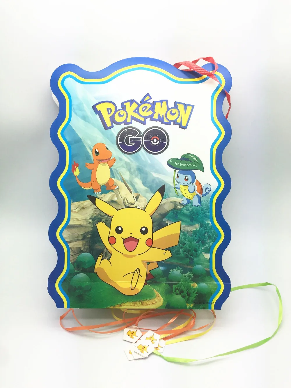 

1pcs baby shower pokemon go pikachu children birthday party decor game supplies folding pinata