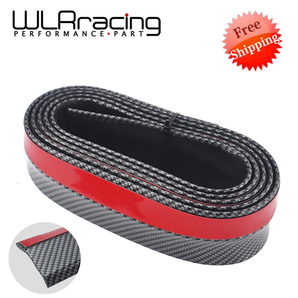

Real carbon 2.5m Car Protector Front Bumper Lip Splitter Car Sticker Spoiler Bumpers Valance Chin Car Rubber Strip 65mm Width