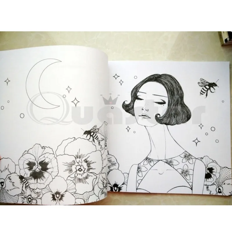 Korea Dream Girl 36 Pencil Coloring Books For Adults Kids Graffiti Painting Drawing Colouring Book Libros De Pintar Para Adultos In From Office