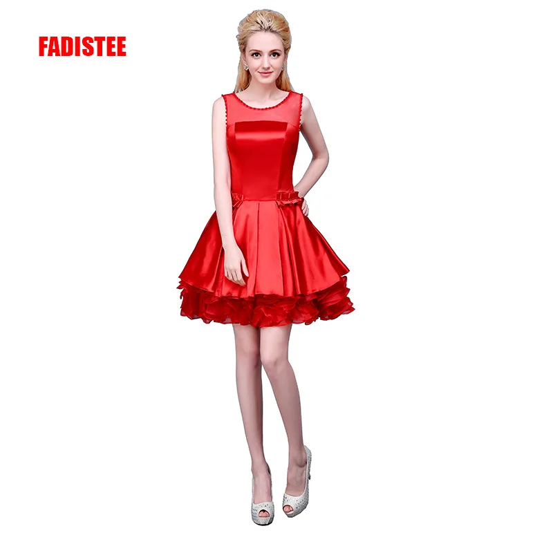 FADISTEE New arrive party prom dress Vestido de Festa A-line satin dress mini short style dresses