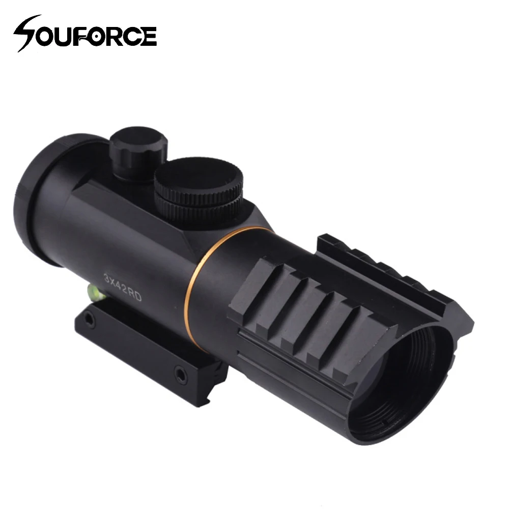 Tactical 3X42 Red Dot Sight Scope with Spirit Bubble Level Fit Picatinny Rail Mount 11mm or 20mm Riflescope Hunting Shooting Tactical 3X42 Red Dot Sight Scope with Spirit Bubble Level Fit Picatinny Rail Mount 11mm or 20mm Riflescope Hunting Shooting