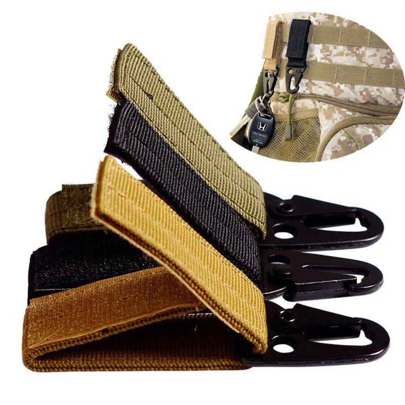 

Outdoor New Army Green Khaki Black Olecranon Backpack Nylon Hook Clasp Carabiner Gear Kit Survive Military Bag Hooks