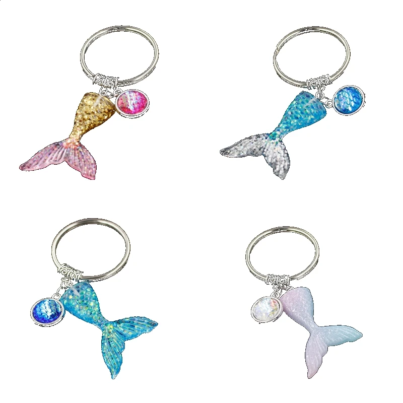 

Women's Mermaid Fish Scale Tail Pendant Key Ring Mermaid Tail Keychain Handbag Purse Decor