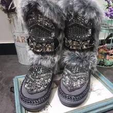 Оригинальные домашние Европейский станция тяжелая работа пайетки Стразы бисером кожаные аксессуары для волос, аксессуары для волос, одна кожаная толстые теплые ботинки