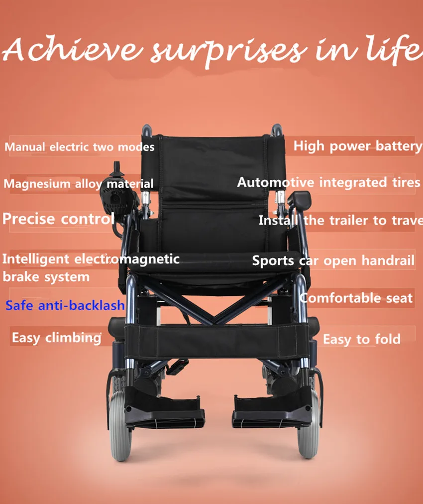 Foldable power electric wheelchair with CE and ISO cetificates