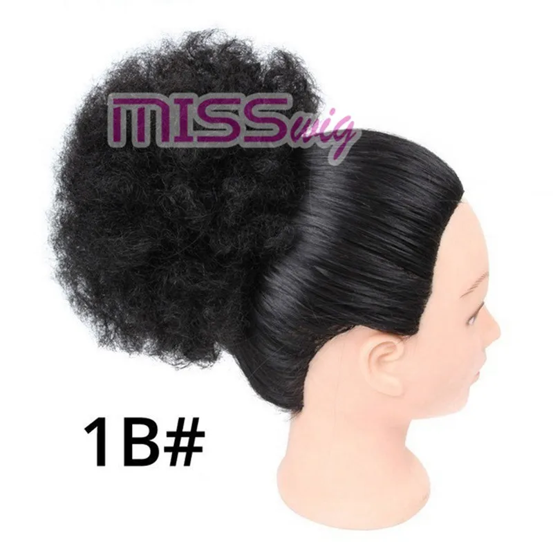 MISS WIG Short Curly Ponytail Drawstring High Puff Clip In Hair Extenssions Synthetic African American Afro Hairsstyle  (3) - 