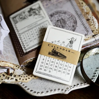 

24Pcs Vintage Calendar Style Decorative Paper Pocket Cards DIY Scrapbooking Projects/Photo Album/Label/Diary/Card Making Crafts