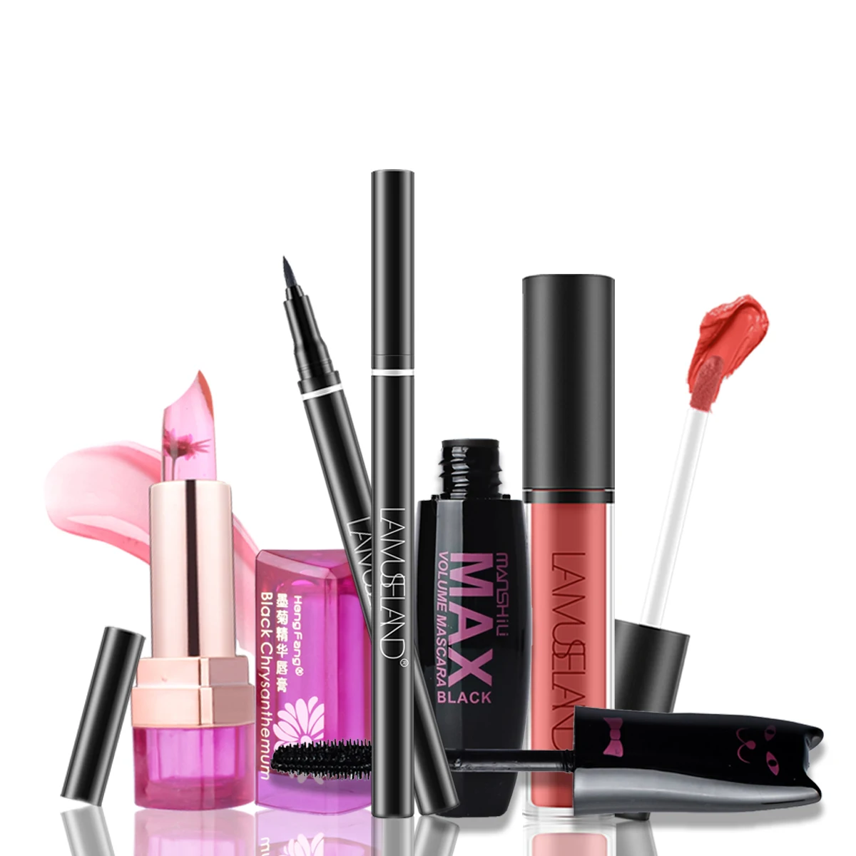 

LAMUSELAND Makeup Set Lipstick+Mascara+Matte Lipstick+Eyeliner #JMSS01