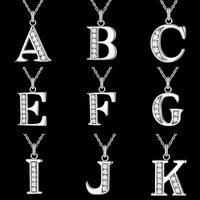 

26 letters 925 sterling silver name necklace silver 925 jewelry pendant necklace