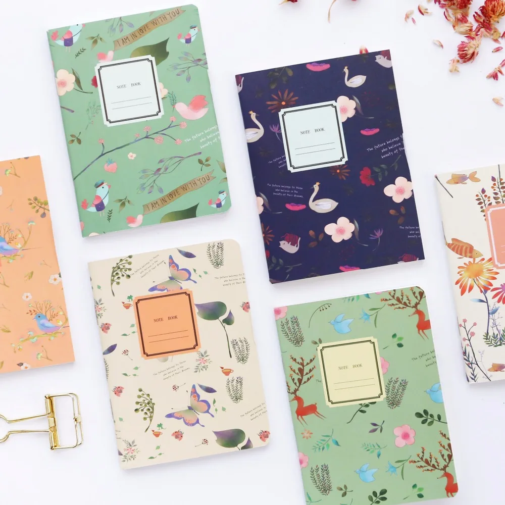 JIANWU A6 Beautiful bird cute korean notebook mini notebook flower