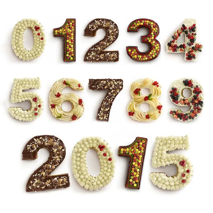 Beautiful Numbers 3D shape Silicone Muffin Cases Cake Cupcake Silicone