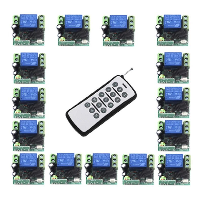 

DC12v 10A relay 1CH wireless RF Remote Control Switch 1*Transmitter+ 15*Receiver 315MHZ 12V LED remote switch 4309
