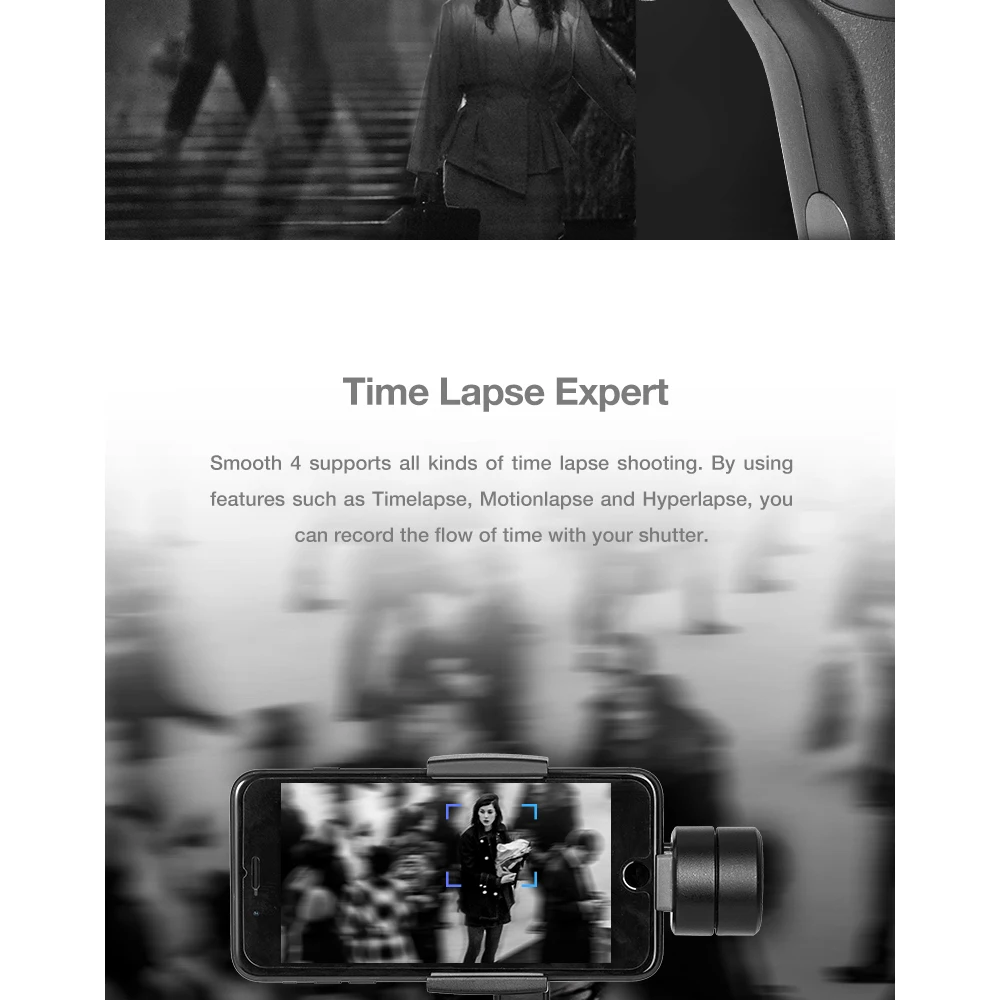 Zhiyun Smooth 4 3-осевой ручной шарнирный стабилизатор для камеры GoPro ...