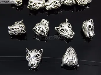 

Solid Metal Vintage Tibetan Silver Tiger Head Bracelet Necklace Connector Charm Beads 50Pcs/Pack