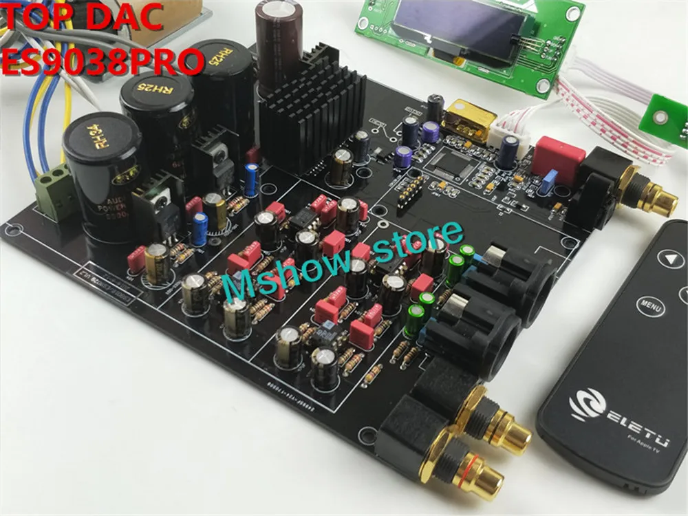 Новый Hi Fi Топ ES9038 ES9038PRO DAC декодер собранная плата + TCXO 0.1PPM пульт дистанционного