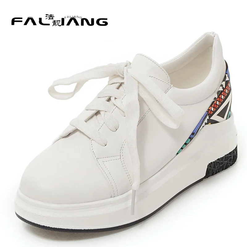 

Spring Autumn plus size 11 12 Fashion Loafers Mixed Colors Lace-Up Cross-tied Comfort Sandals Casual thick high flat shoes