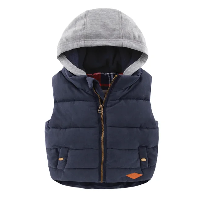 Boys Hooded Padded Cotton Vest 2017 Winter Winter Children Clothing