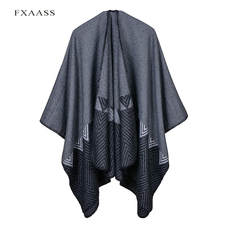 

FXAASS New Autumn/Winter Shawl Fashion Poncho Women Scarf for Lady Luxury Blanket Cashmere Scarves Warm Pashmina Wholesale Cape