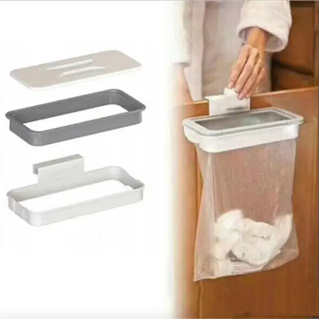 Cheap Cupboard Door Back Trash Rack Storage Garbage Bag Holder Hanging Kitchen Cabinet Hanging Trash Rack Tool