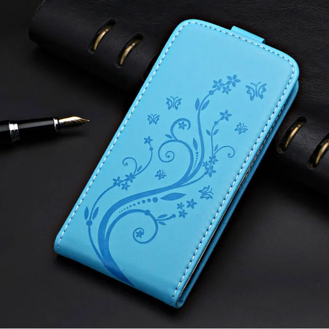 Деловой винтажный флип-чехол для Vertex Impress Razor чехол специальный чехол из ПУ и пуха простой милый чехол для телефона - Цвет: flower blue