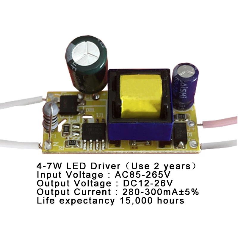 1-3 Вт, 4-7 Вт, 8-12 Вт, 15-18 Вт, 20-24 Вт, 25-36 Вт Светодиодный драйвер Источник питания встроенный постоянный ток освещение 110-265 в выход 300 мА Transforme
